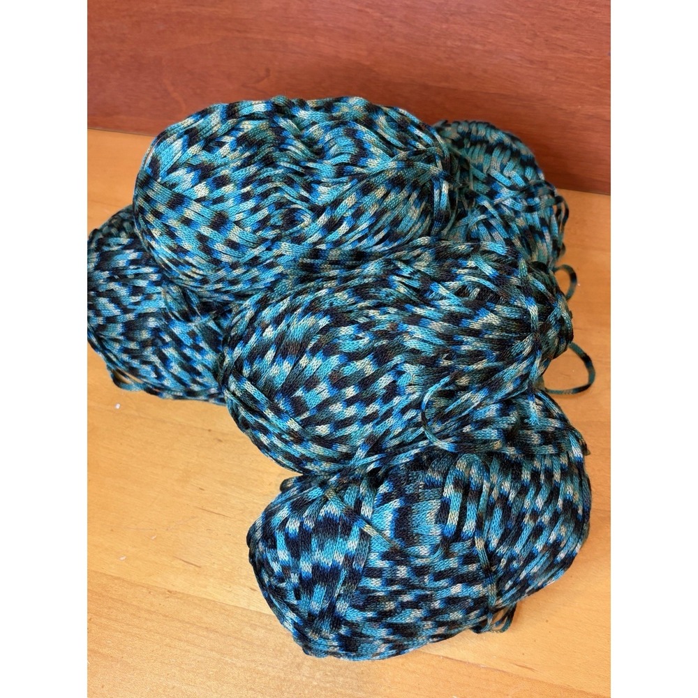 5 Skeins Blended Turkish Yarn Dark Blue Teal 1 Lb 1‎ Oz Total